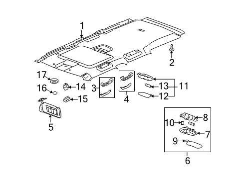 2006 Hummer H3 Bezel, Sun Roof Switch *Light Cashmere Diagram for 15296737