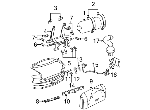 2000 Chevy Cavalier Fuel System Components Diagram 1 - Thumbnail