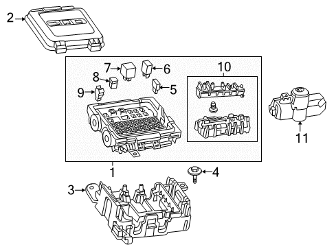 2019 Cadillac CT6 Cover, Pwr Distr Fuse Blk Diagram for 84245730