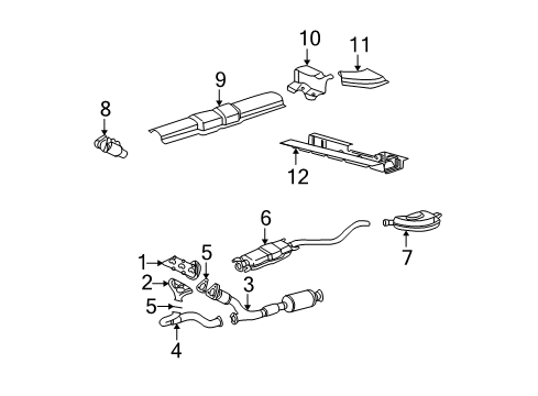 2000 Saturn LW2 Exhaust Manifold Pipe Assembly(Rh Proc) Diagram for 22708167