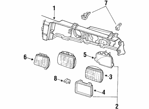 1984 Pontiac 6000 Headlamps, Electrical Diagram 2 - Thumbnail