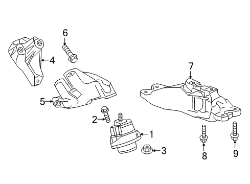 2017 Cadillac CTS Bracket, Engine Mount Diagram for 84046829