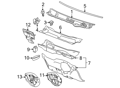 2006 Chevy Cobalt Cowl Diagram