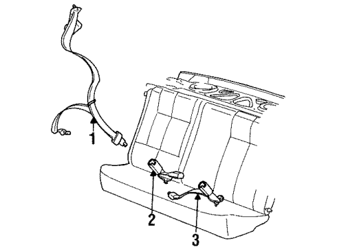 1998 Saturn SW1 Belt Unit, Rear Seat Center *Medium Duty Wm. Gray Diagram for 21055572