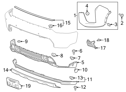 2023 Chevy Silverado 2500 HD Molding, Front Bpr Fascia Upr Diagram for 84319818