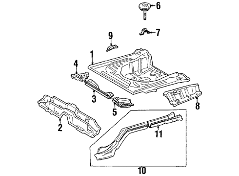 1998 Chevy Prizm Panel,Rear Compartment Diagram for 94857128