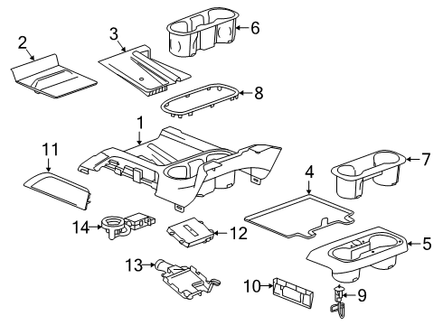 2020 GMC Sierra 1500 Center Console Diagram