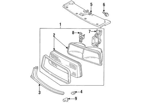 1991 Buick Regal Adjuster,Headlamp Horizontal Diagram for 16520953