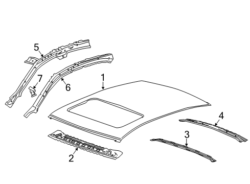 2016 Chevy Malibu Limited Roof & Components Diagram 1 - Thumbnail