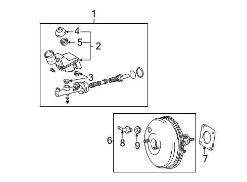 2007 Pontiac Vibe Cylinder,Brake Master Diagram for 88973960