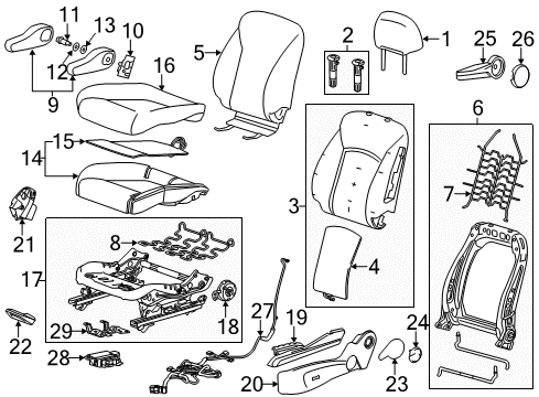 2014 Chevy Sonic Driver Seat Components Diagram