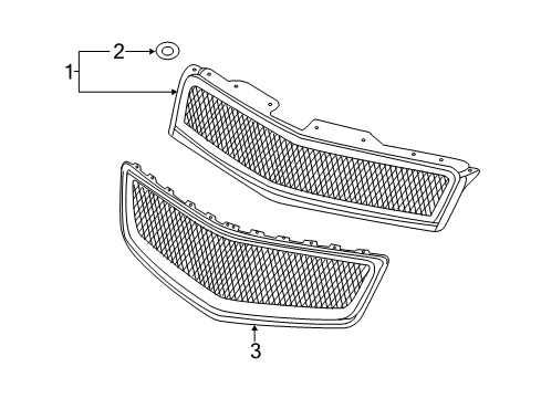 2011 Chevy Traverse Grille & Components Diagram