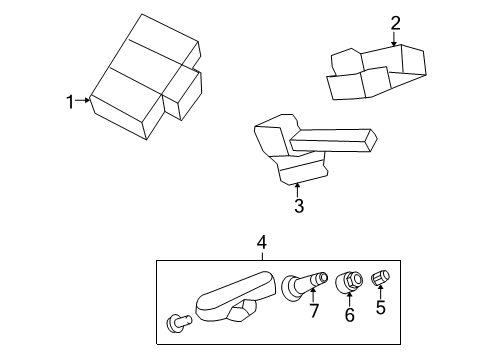 2009 Cadillac CTS Bracket,Tire Pressure Indicator Receiver Diagram for 15858976