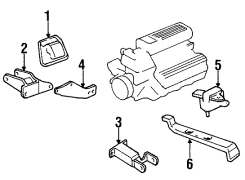 1998 Pontiac Firebird Engine & Trans Mounting Diagram 1 - Thumbnail