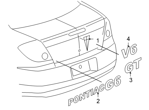 2007 Pontiac G6 Exterior Trim - Trunk Lid Diagram 3 - Thumbnail