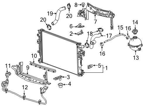 2024 Chevy Malibu Radiator & Components Diagram