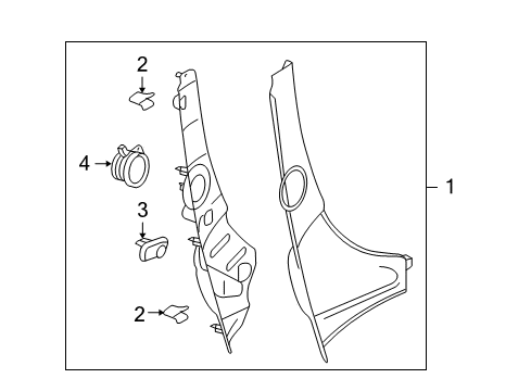 2008 Saturn Sky Interior Trim - Quarter Panels Diagram