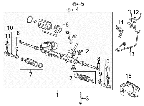 2017 Buick Verano Rod Kit, Steering Linkage Inner Tie Diagram for 13314465