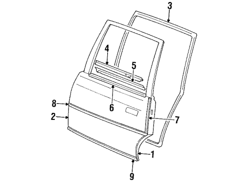 1987 Oldsmobile Cutlass Cruiser Molding Finish Diagram for 20000942