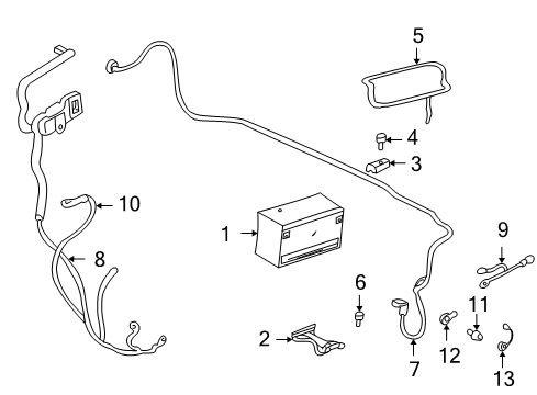 2004 Pontiac Bonneville Cable Asm,Engine Ground(11"Long) Diagram for 12157262