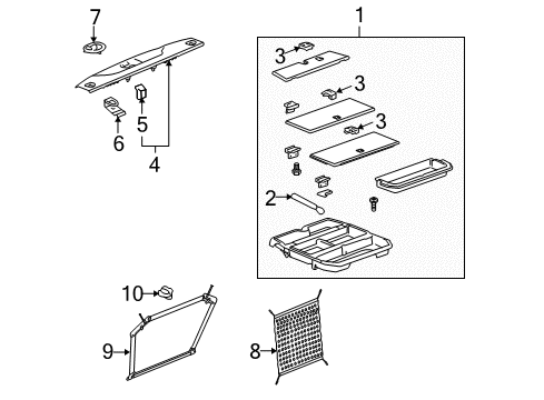 2009 Cadillac SRX Interior Trim - Rear Body Diagram