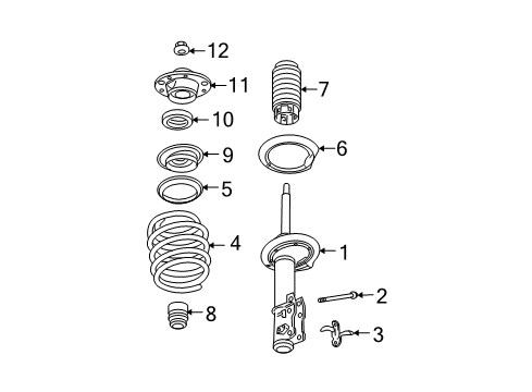 2011 Chevy Malibu Struts & Components - Front Diagram