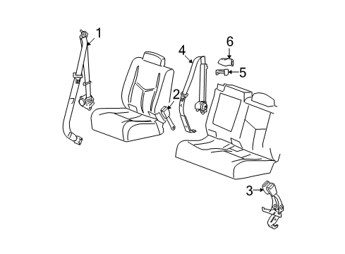 2010 Cadillac Escalade EXT Belt Kit,Rear Seat (Buckle Side) *Light Cashmere *Cashmere Diagram for 19148936