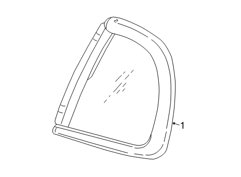 2005 Chevy Monte Carlo Quarter Panel - Glass & Hardware Diagram