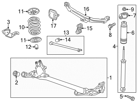 2012 Buick Verano Rear Shock Absorber Assembly (W/ Upper Mount) Diagram for 22954252