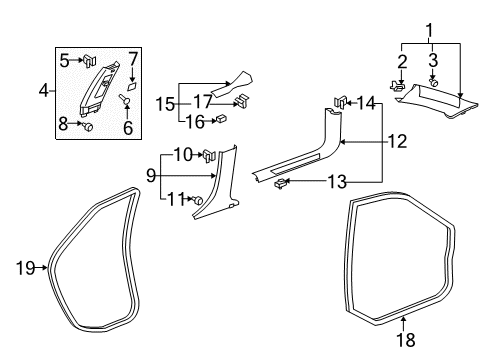 2010 Cadillac CTS Interior Trim - Pillars, Rocker & Floor Diagram 1 - Thumbnail