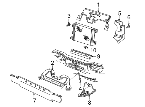 1995 Chevy Camaro Baffle Assembly, Radiator Air Upper *Black Diagram for 10243962