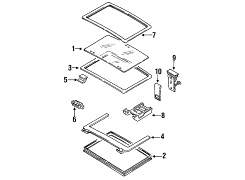 1996 Chevy Beretta Weatherstrip Assembly, Roof Vent Window (Bulb Seal) Diagram for 10093158