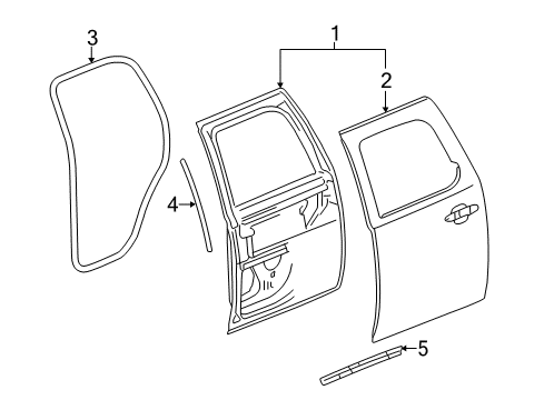 2014 GMC Sierra 3500 HD Rear Door, Body Diagram