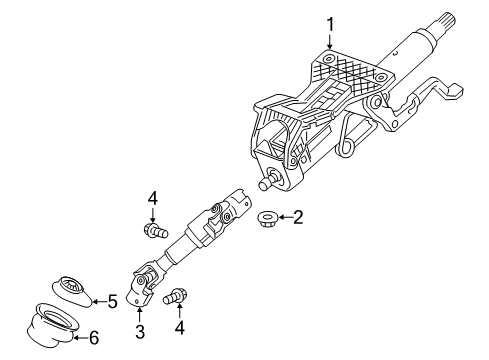 2012 Buick Verano Column Assembly, Steering *Black Diagram for 39019171