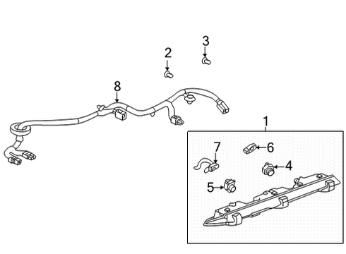 2022 GMC Hummer EV Pickup High Mount Lamps Diagram