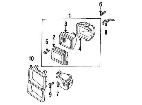 1986 GMC K2500 Suburban Headlamps, Electrical Diagram 2 - Thumbnail