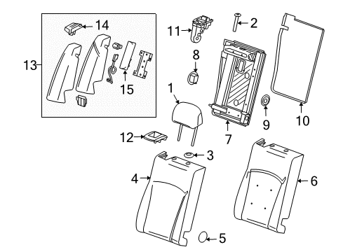 2011 Buick Regal Cover,Rear Seat Back Diagram for 13268022