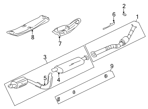 2006 Buick Rainier Exhaust Components Diagram 1 - Thumbnail