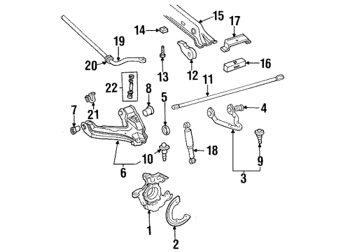 1994 GMC K1500 Steering Knuckle Assembly Diagram for 18060571