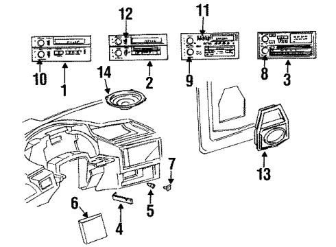 1998 Pontiac Grand Am Radio Assembly, Amplitude Modulation/Frequency Modulation Stereo & Clock Diagram for 16180982