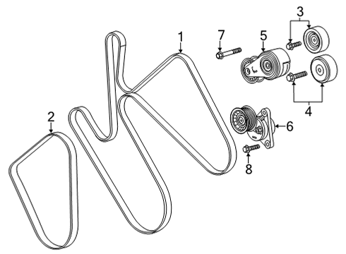 2023 GMC Sierra 2500 HD Belts & Pulleys Diagram 2 - Thumbnail