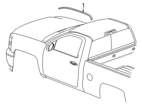 2015 Chevy Silverado 3500 HD Exterior Trim - Cab Diagram 3 - Thumbnail