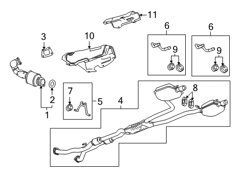 2014 Cadillac CTS Exhaust Components Diagram 4 - Thumbnail