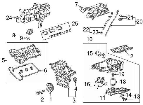 2022 GMC Acadia Engine Parts & Mounts, Timing, Lubrication System Diagram 2 - Thumbnail