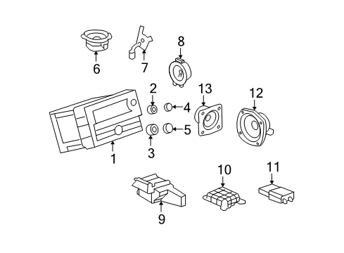 2009 Hummer H2 Speaker,Radio Front Side Door Diagram for 15236987