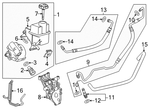 2012 Chevy Silverado 2500 HD P/S Pump & Hoses, Steering Gear & Linkage Diagram