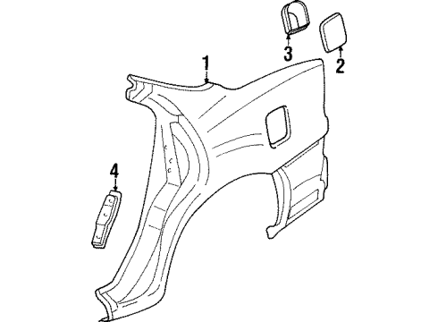 2003 Pontiac Grand Prix Quarter Panel & Components Diagram