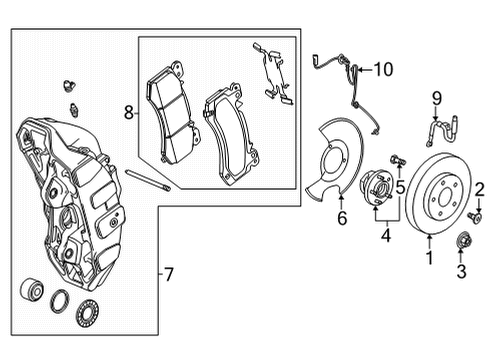 2022 Cadillac XT6 Front Brakes Diagram