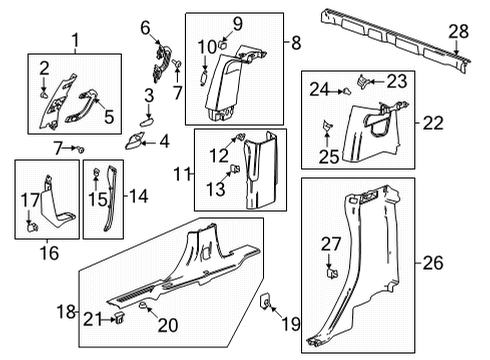 2023 GMC Hummer EV Pickup Handle Assembly, W/S Plr Asst *Black Diagram for 84874068