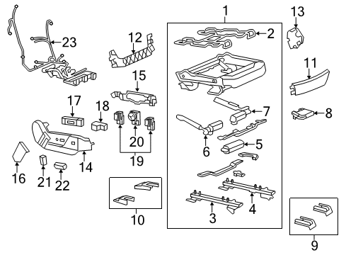 2012 Cadillac CTS Cover Assembly, Passenger Seat Adjuster Finish *Ebony Diagram for 15947236